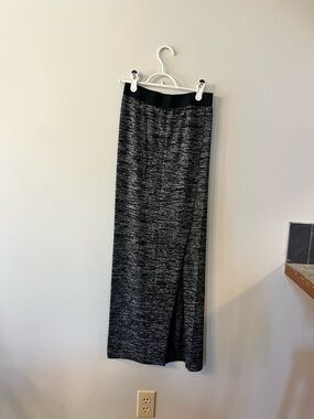 Wilfred Black Heather Maxi Skirt with Elastic Waistband